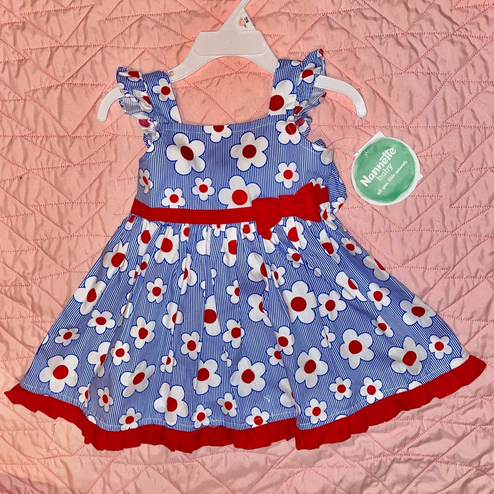 Red, White, & Blue Baby Girl Dress - 12 Months - Brand New Never Worn